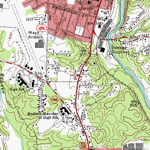 Topographic Map of Mid-Town Plaza, NC