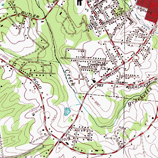 Topographic Map of Ingles Shopping Center, NC