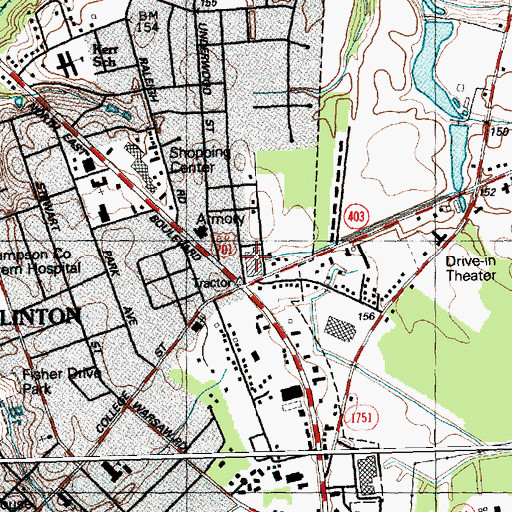 Topographic Map of Jordan Shopping Center, NC