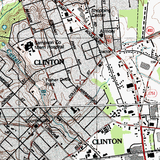 Topographic Map of Rivenbark Shopping Center, NC