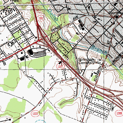Topographic Map of Shamrock Plaza, NC