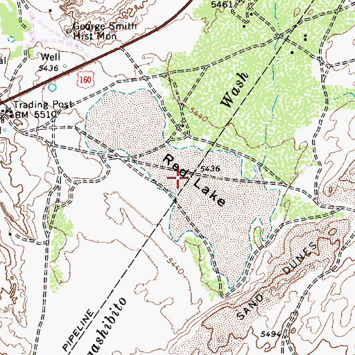 Topographic Map of Red Lake, AZ