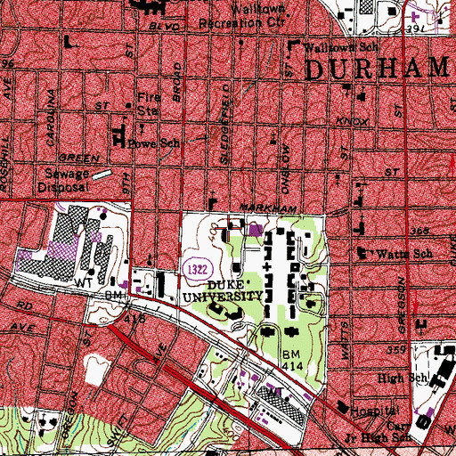 Topographic Map of Bivins Building, NC