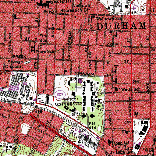 Topographic Map of Branson Building, NC