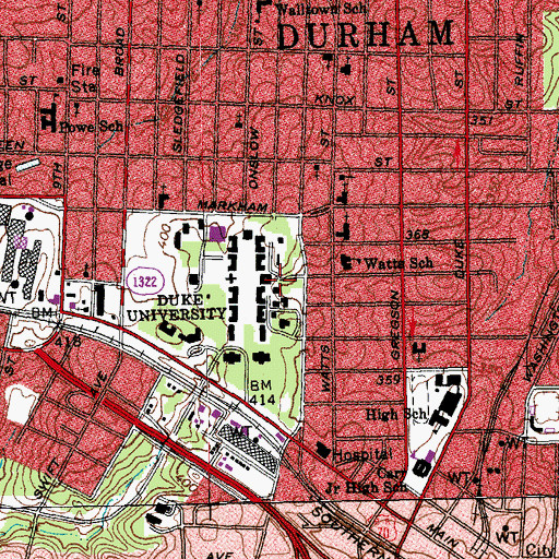 Topographic Map of Union Building, NC