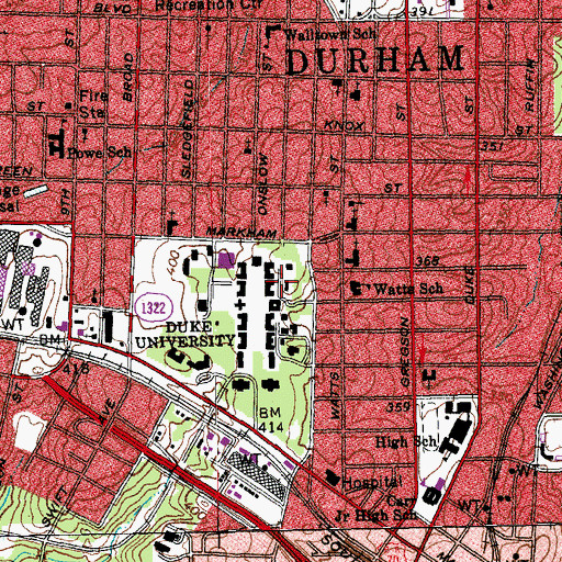 Topographic Map of Brown House, NC