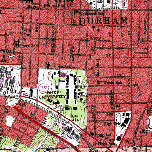 Topographic Map of Basset House, NC