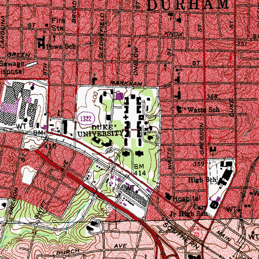 Topographic Map of Carr Building, NC