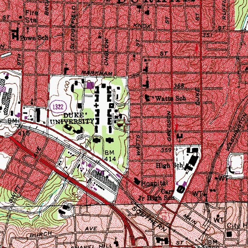 Topographic Map of Epworth Hall, NC
