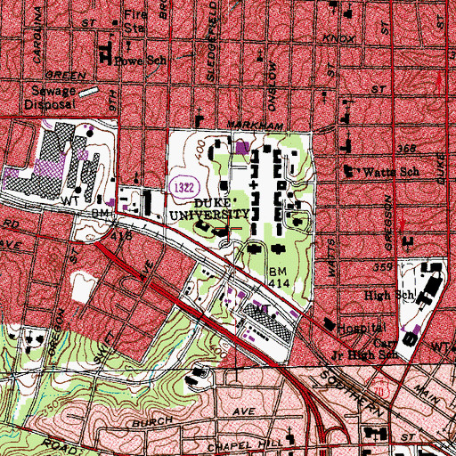 Topographic Map of Gilbert-Addoms House, NC