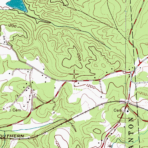 Topographic Map of Amherst Baptist Church, NC