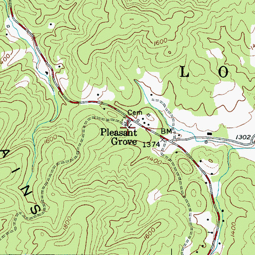 Topographic Map of Peasant Grove Baptist Church, NC