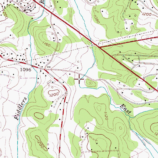 Topographic Map of Brookwood Baptist Church, NC