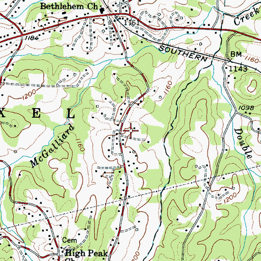 Topographic Map of United Baptist Church, NC