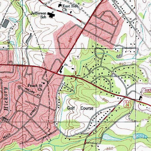 Topographic Map of Elks Club, NC
