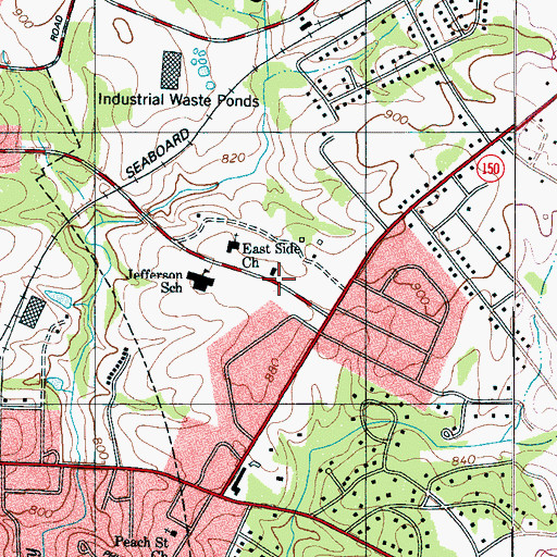 Topographic Map of Kings Mountain Baptist Association, NC