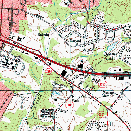 Topographic Map of Post 42 Amvets Club, NC
