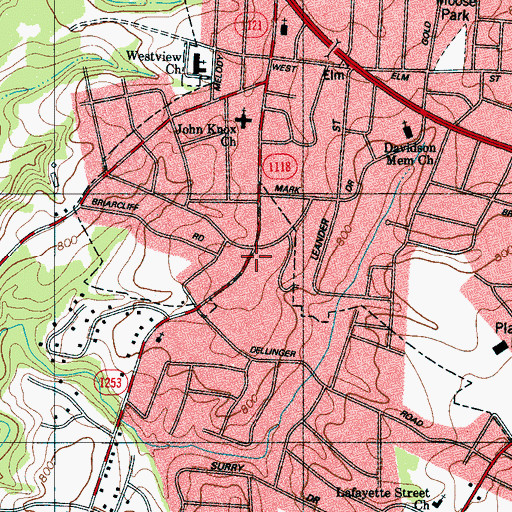 Topographic Map of Life Enrichment Center, NC