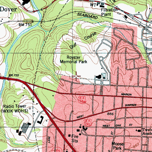 Topographic Map of Shelby Community Center, NC