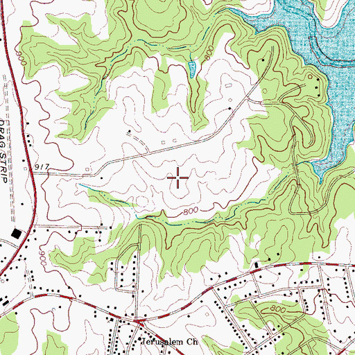 Topographic Map of Fairview Farms, NC