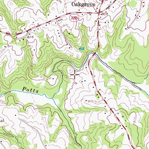Topographic Map of Crossroads Music Park, NC