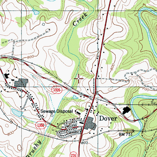 Topographic Map of Dover School, NC
