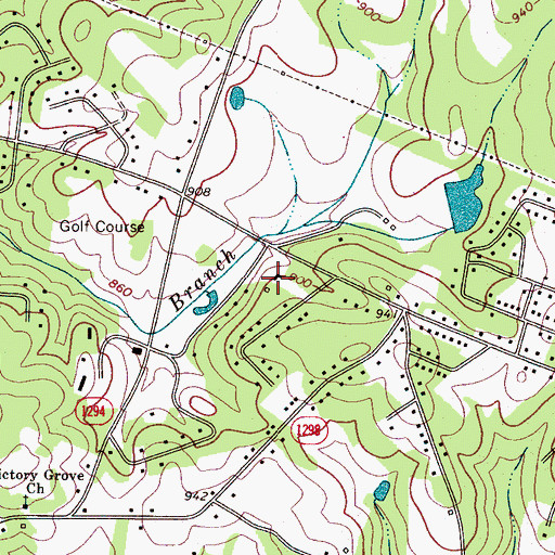 Topographic Map of Lincoln Country Club, NC