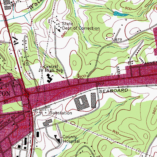 Topographic Map of Midland Shopping Center, NC