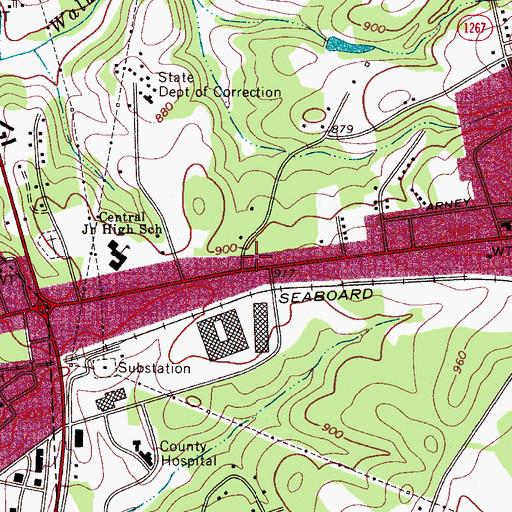 Topographic Map of First Assembly of God, NC