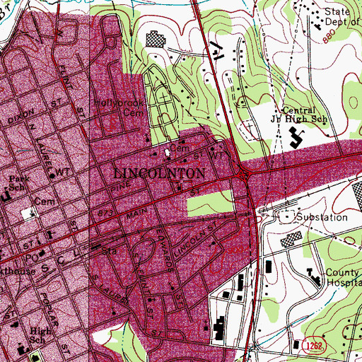 Topographic Map of Mount Olive Church, NC