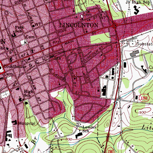 Topographic Map of Temple Baptist Church, NC