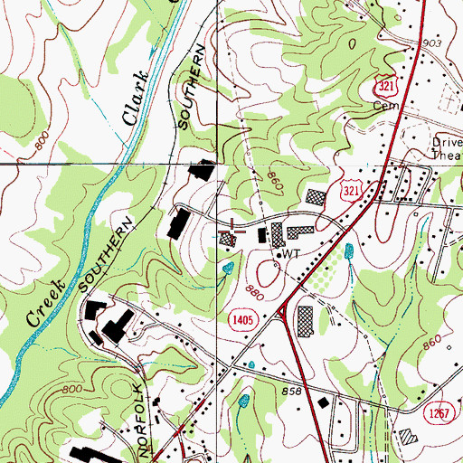 Topographic Map of Lincolnton Plaza, NC
