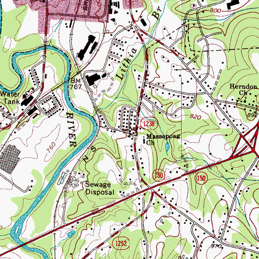 Topographic Map of Baptist Church Fellowship Building, NC