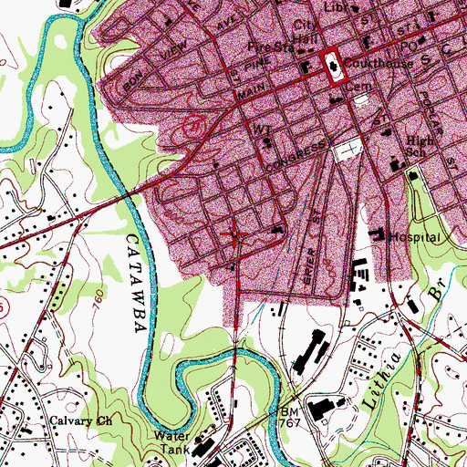 Topographic Map of Rhyne Heights Methodist Church, NC