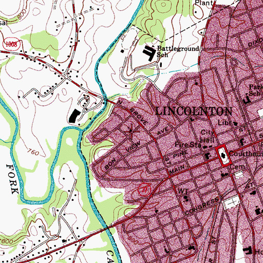Topographic Map of Church of God, NC