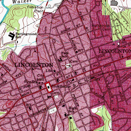 Topographic Map of Saint Lukes Lutheran Church, NC