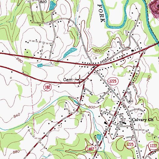 Topographic Map of Our Savior Episcopal Church, NC