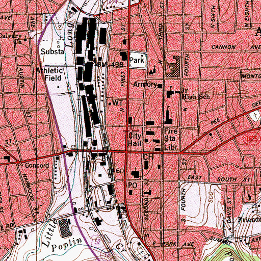 Topographic Map of WABZ, NC