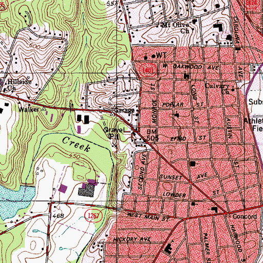 Topographic Map of North Carolina Department of Transportation, NC