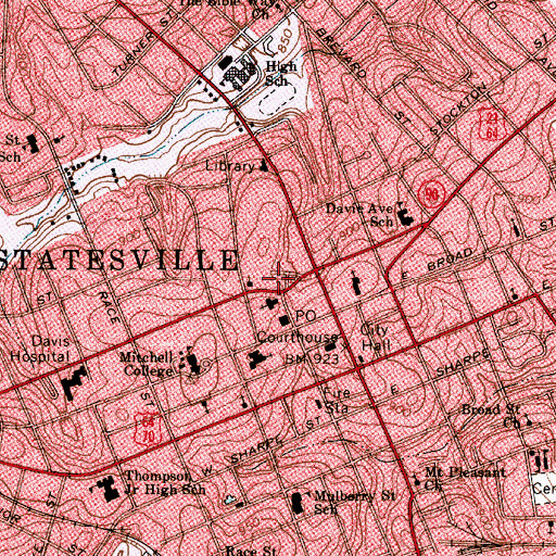 Topographic Map of Fourth Creek Cemetery, NC