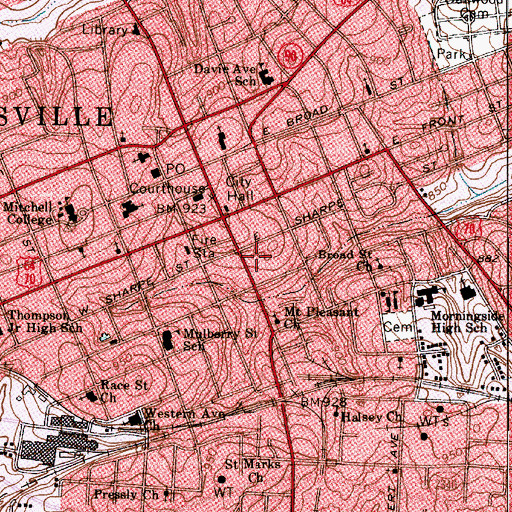 Topographic Map of Southern Bell Telephone Office, NC