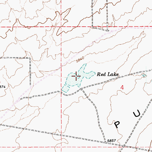 Topographic Map of Red Lake, AZ