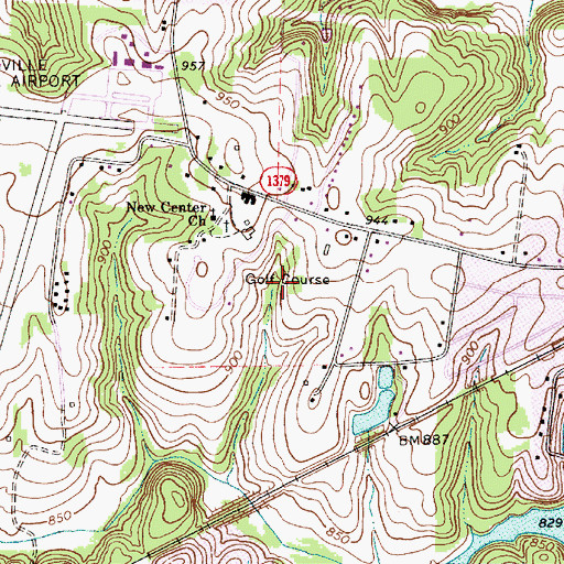 Topographic Map of Lakewook Golf Course, NC