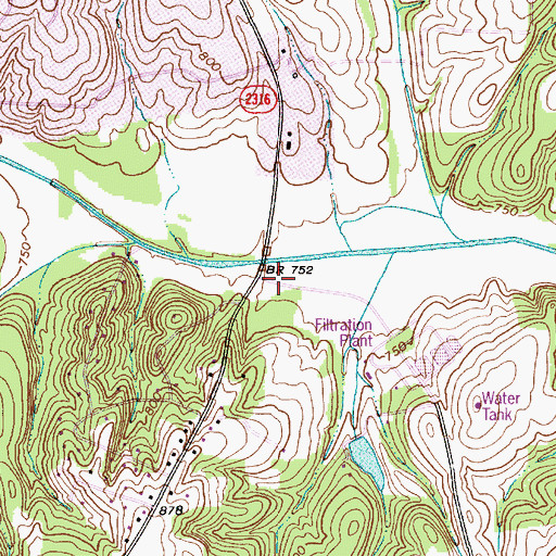 Topographic Map of Fourth Creek Sewage Treatment Plant, NC