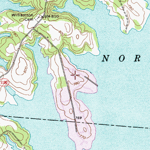 Topographic Map of Lake Norman Yacht Club, NC