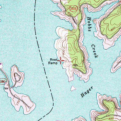 Topographic Map of Hager Creek Access Area, NC