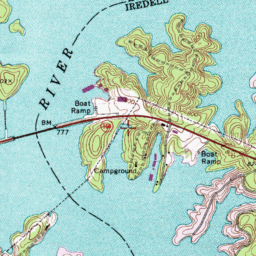 Topographic Map of The Pier Marina, NC