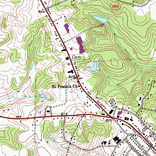Topographic Map of Joppa Cemetery, NC