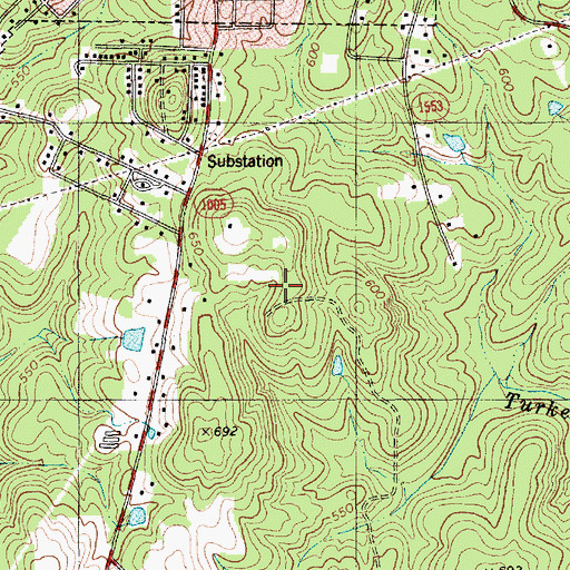Topographic Map of Troy Lookout Tower, NC