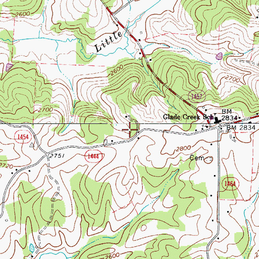 Topographic Map of Blue Ridge Church, NC